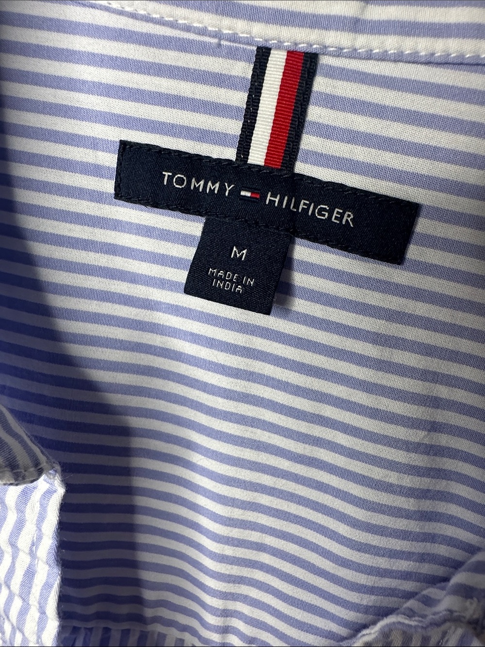 Tommy Hilfiger Blue & White Striped Shirt Dress with Tie Belt | Medium - Picture 2 of 9